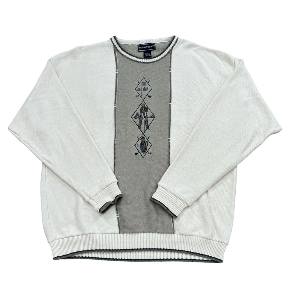 Fairway Sports Men's Vintage Embroidered Knit Golf Crewneck Sweater Size‎ XL